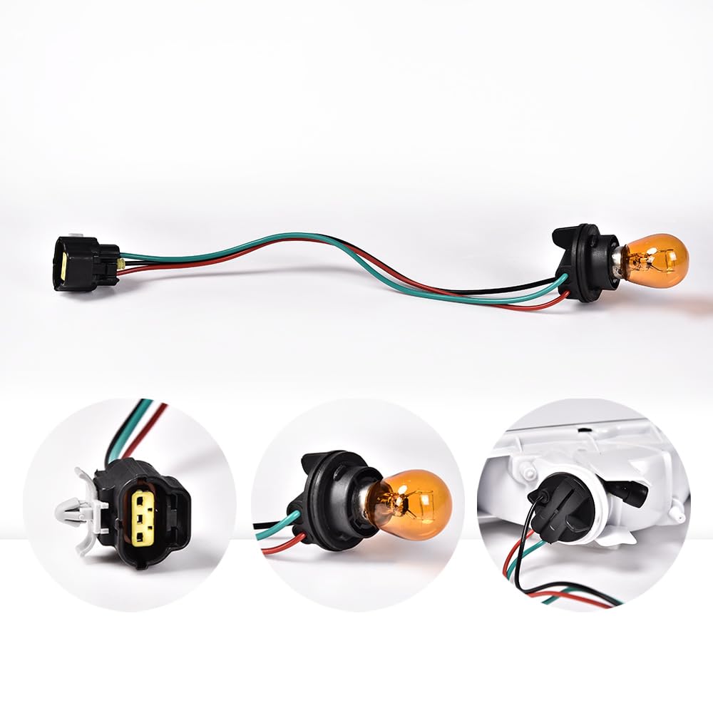 GPLUS Signal Lights, Compatible With Mazda MX-5 Miata 1990-1997, Front Bumper Mounted Marker Signal Parking Light (Clear lens Chrome Housing Amber Reflector)