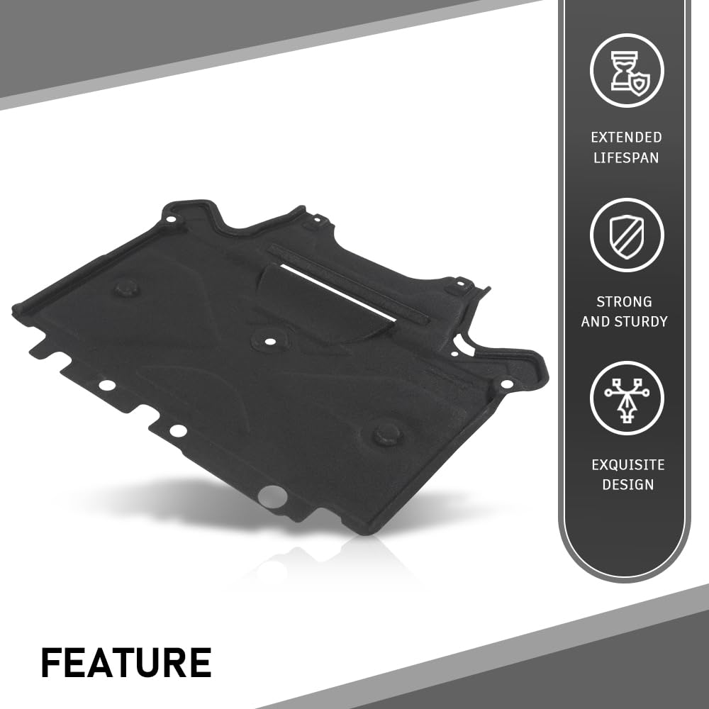 G-PLUS Rear Lower Under Engine Splash Shield Guard Cover Compatible with 2013-2016 Audi A4,Fit 2013-2017 Audi Q5 8K1863822S, 8K2863822M