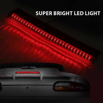 G-PLUS LED Third 3rd Brake Light Compatible with Chevy Camaro SS 5.7L V8 1998 1999 2000 2001 2002, High Mount Cargo Tail Stop Lamp, Red Lens Chrome Housing