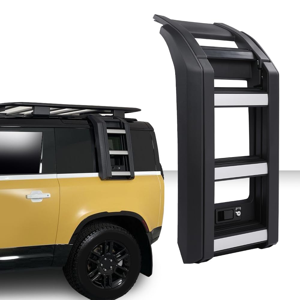 G-PLUS Side Roof Rack Side Access Ladder Compatible with Land Rover Defender 110 2020-2023/Compatible with Land Rover Defender 90 2021-2023 VPLER0172/VPLER0189