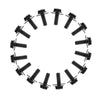 G-PLUS 20PCS Body Bolt Screw Fastener Fender M6-1.0X 16mm Long- 10mm Hex- 17mm Washer Steel Black Vehicle Body Screws