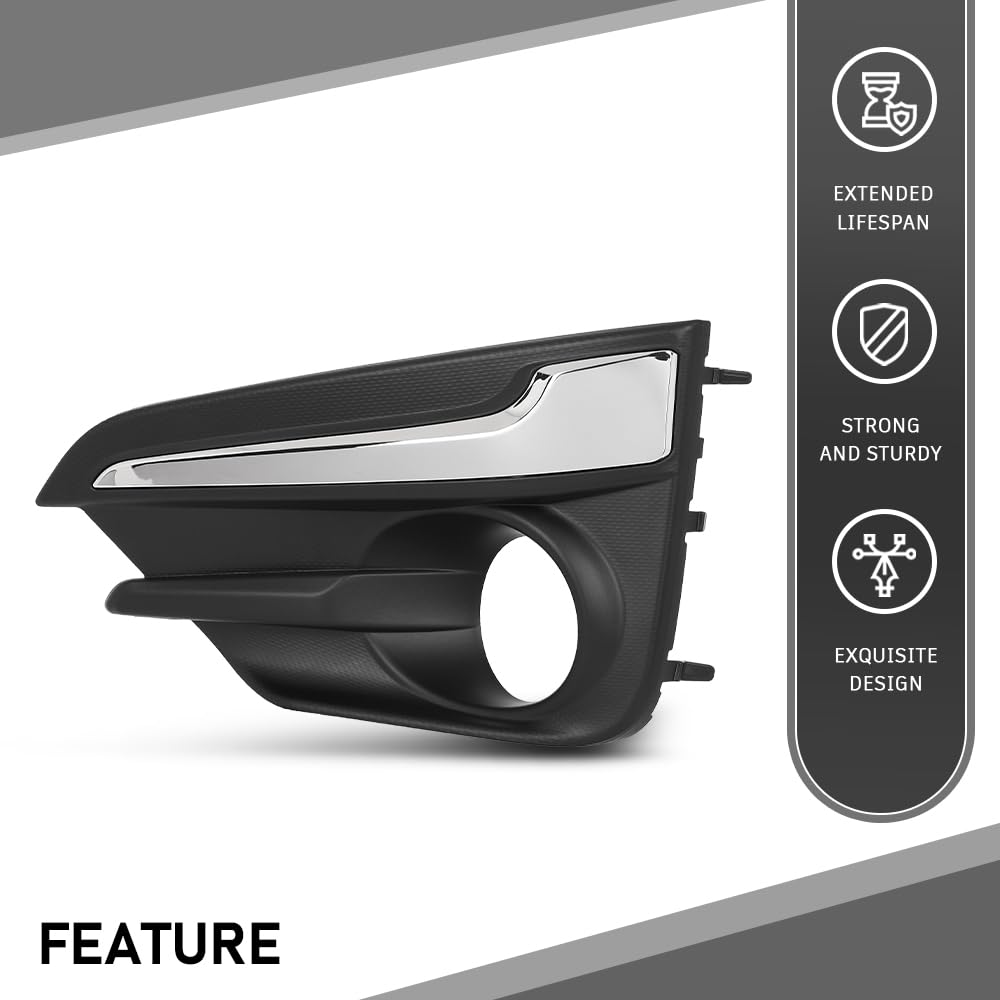 G-PLUS Front Left Fog Light Bezel Cover, Compatible with Subaru Impreza 2017-2019, Fit Models W/Chrome Trim, Driver Side, 57731FL050, SU1038113