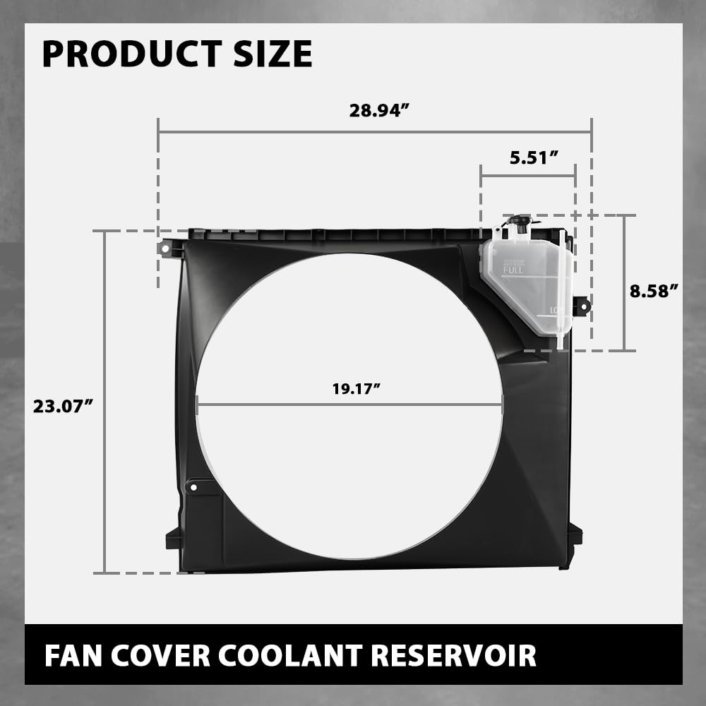 G-PLUS Radiator Cooling Fan Shroud Compatible with Toyota Tacoma (submodel: Base, Pre Runner) 2005-2015 167110C140