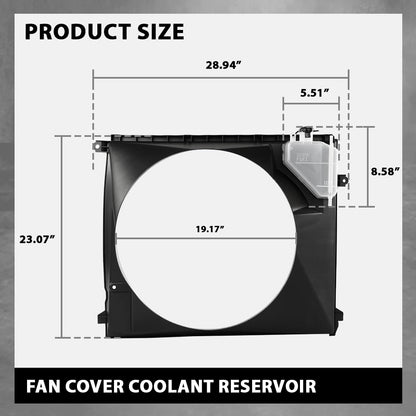 G-PLUS Radiator Cooling Fan Shroud Compatible with Toyota Tacoma (submodel: Base, Pre Runner) 2005-2015 167110C140