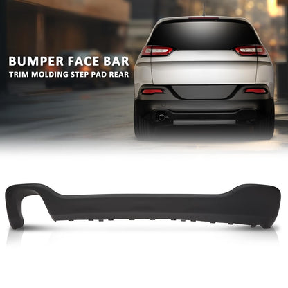 G-PLUS Rear Bumper Face Bar Trim Molding Step Pad Compatible with Jeep Cherokee Latitude Plus 2018,Fit Jeep Cherokee (submodel: Latitude, North, Sport) 2014-2018,Fit for Models With Single Exhaust
