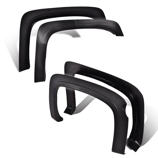 G-PLUS Textured Fender Flares, Fit 2007-2013 Chevy Silverado 1500 Fleetside 69.3" Short Bed Crew Cab/07 Silverado New Body Style(Not Fit GMC/Regular&Extended Cab), Wheel Protector Cover