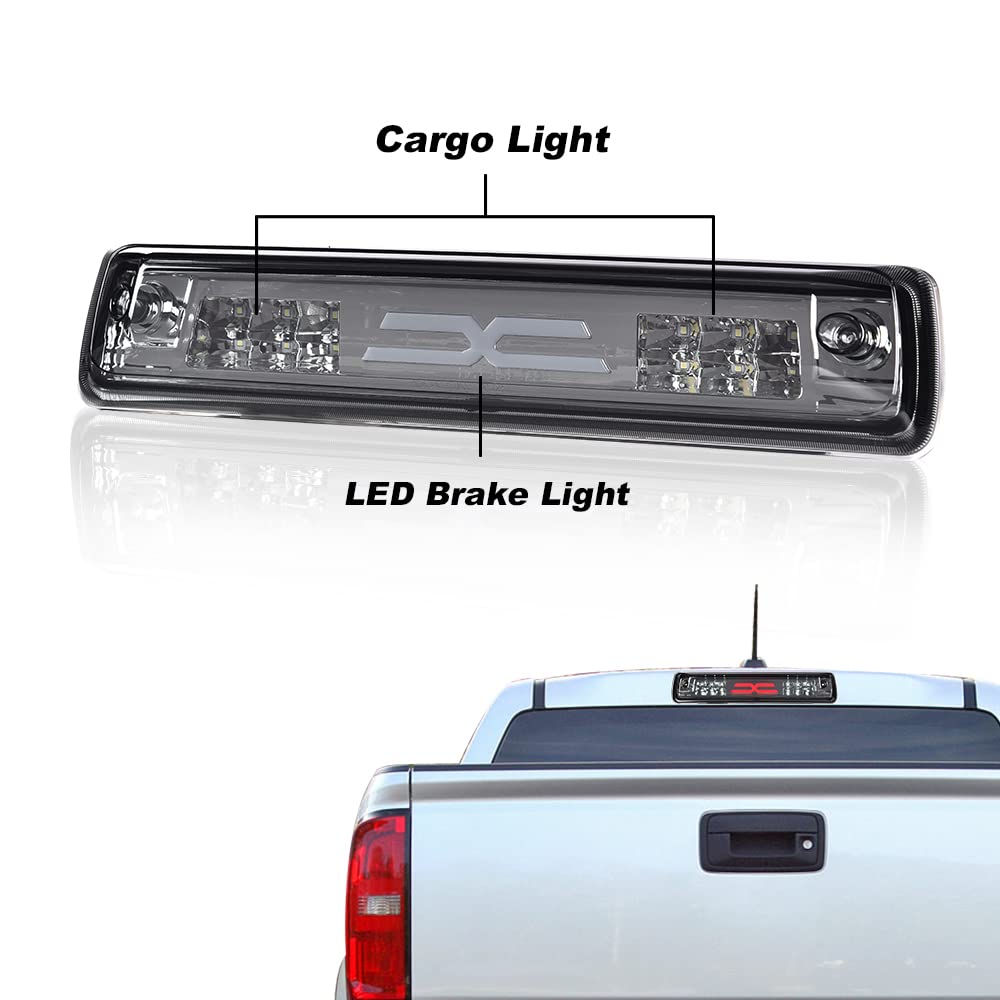 G-PLUS LED 3rd Third X Brake Light Rear Brake Stop Tail Light Compatible with Colorado 2015 2016 2017 2018 /Canyon GM25971002 52019397 High Mount Stop Light Third Tail Light