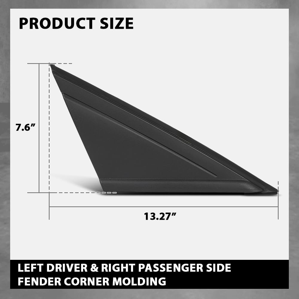 G-PLUS Pair Window Mirror Fender Corner Molding Cap Triangle, Compatible with Ford Focus 2012-2018, LH & RH Side 2PCS, CP9Z16004A, CP9Z16003A