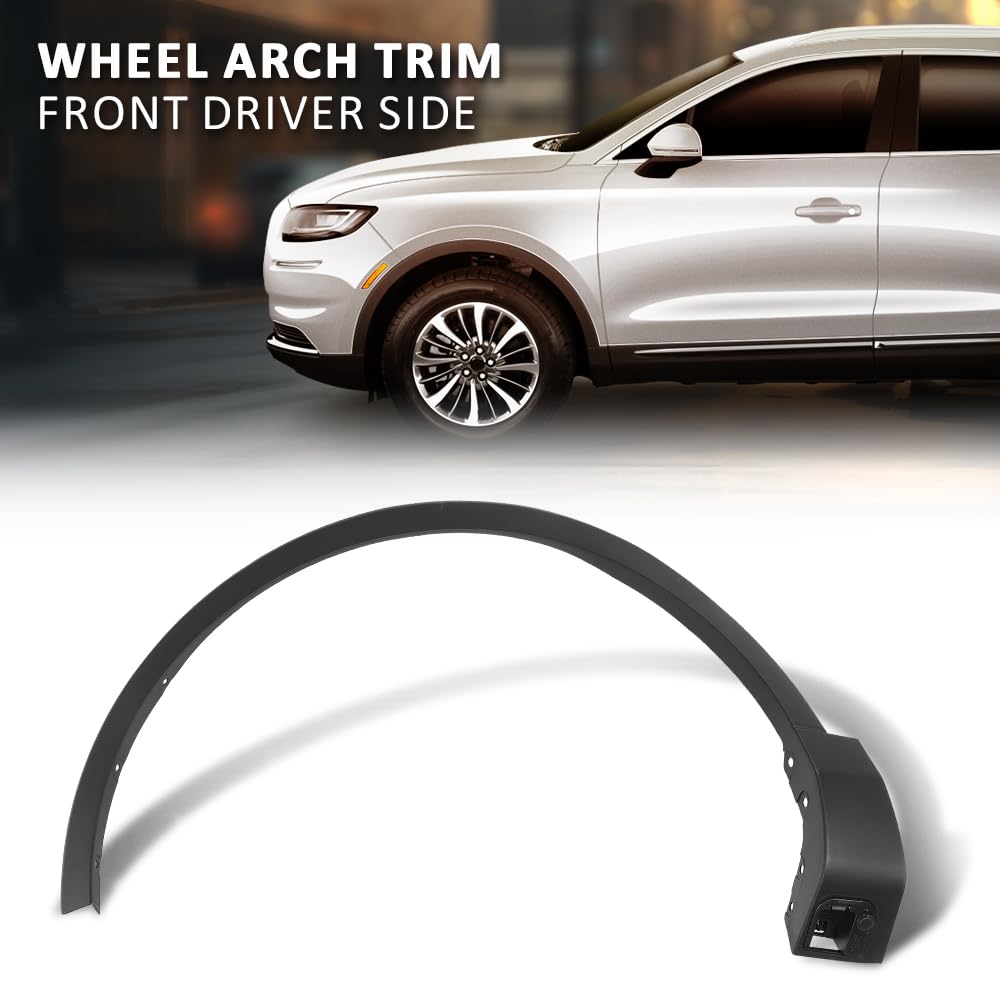 G-PLUS Front Left Fender Flares Wheel Arch Trim, Compatible with Lincoln MKX 2016-2018/ Nautilus 2019-2023, Driver Side, FA1Z16268AB, FA1Z-16268-AB Black