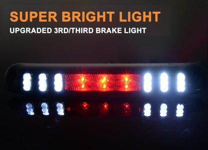 G-PLUS LED Third Brake Light Compatible With 1999-2006 Chevy Silverado/GMC Sierra 1500 2500 3500,3RD Cargo LED Tail Stop Lamps Smoky lens Chrome Housing