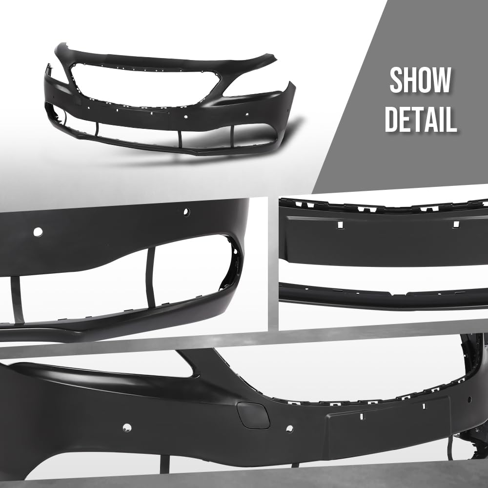 G-PLUS Front Bumper Cover Primed Compatible with Buick Lacrosse 2017 2018 2019 (with Park Assist Holes) 26243327, 26216473, 26686231, GM1000A17, Black