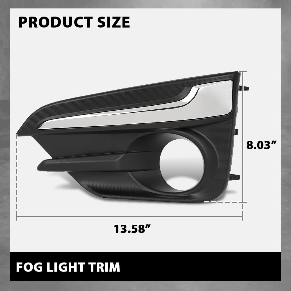 G-PLUS Fog Light Trim Compatible with Driver and Passenger Fit Subaru Impreza 2017-2019, Fit For Models with Chrome Trim 57731FL040