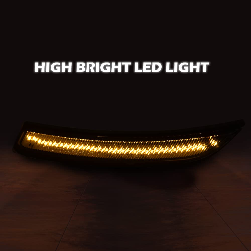 G-PLUS Side Marker Light Compatible with Chrysler 200 2015 2016 2017 68206450AA 68206449AA CH2551131 CH2550131 Front Left and Right Side Markers Corner Lamp Parking Light Cornerlight Smoked
