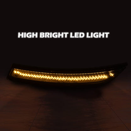 G-PLUS Side Marker Light Compatible with Chrysler 200 2015 2016 2017 68206450AA 68206449AA CH2551131 CH2550131 Front Left and Right Side Markers Corner Lamp Parking Light Cornerlight Smoked