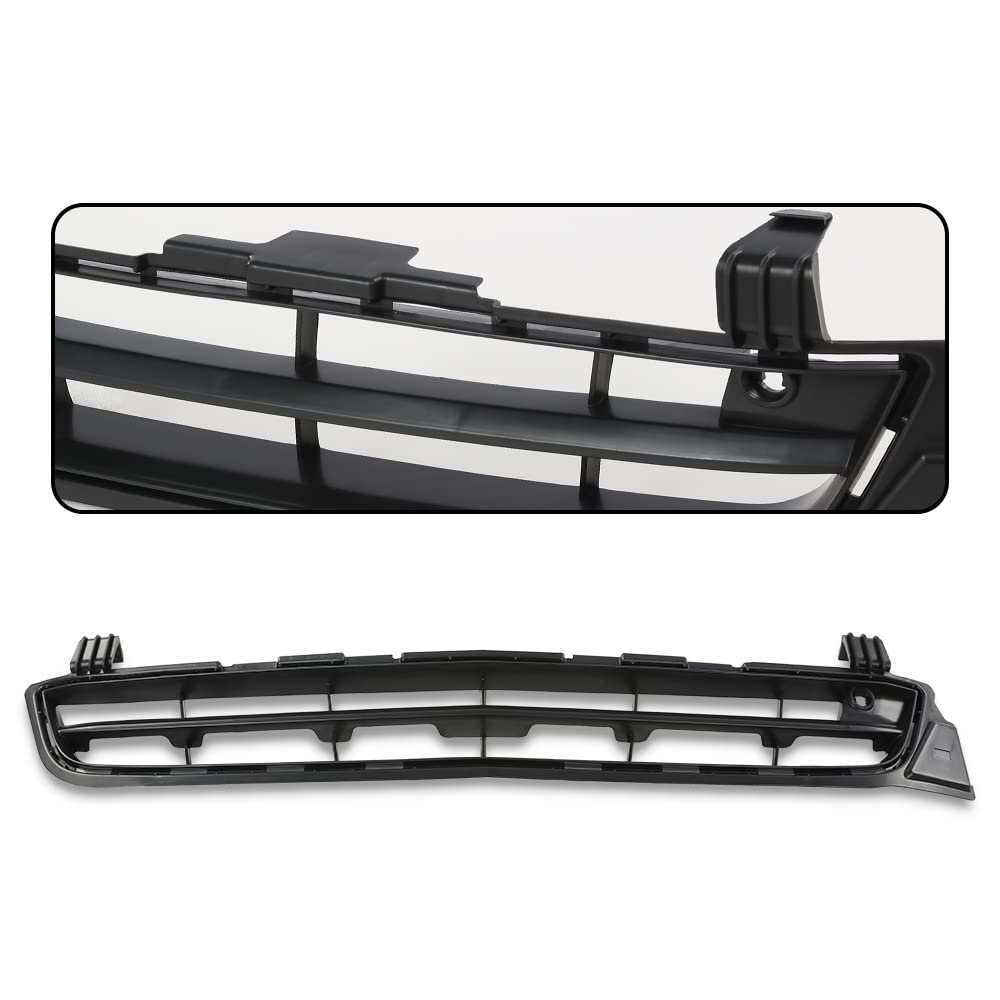 G-PLUS Front Bumper Grille Compatible with Chevy Malibu 2013 Textured Dark Gray Grill Plastic 22869137, GM1036149,
