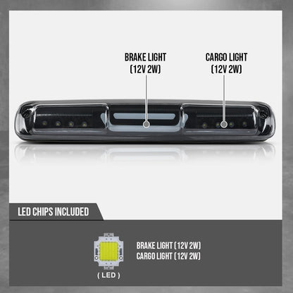 G-PLUS 3D LED Bar Third 3rd Brake Light Compatible with 1999-2006 GMC Sierra/Silverado 1500 2500 3500 & HD Models Rear Cargo Reverse Lamp High Mount Stop light