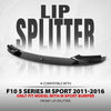 G-PLUS Front Bumper Lip Splitter Spoiler Compatible with BMW F10 5 Series M Sport 2011 2012 2013 2014 2015 2016, Only Fit Model with M Sport Bumper Front Lip Spoiler Splitter Carbon Fiber Black