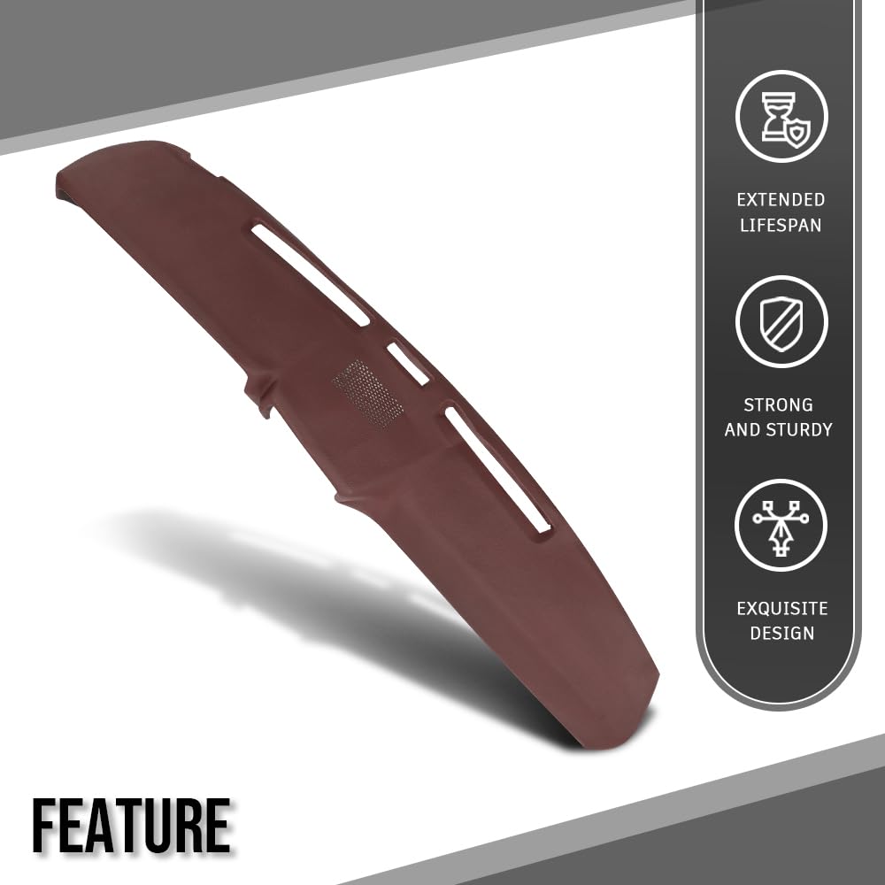 G-PLUS Dash Cover Panel Compatible with Ford F100 F150 F250 F350 Bronco 1980 1981 1982 1983 1984 1985 1986 Red