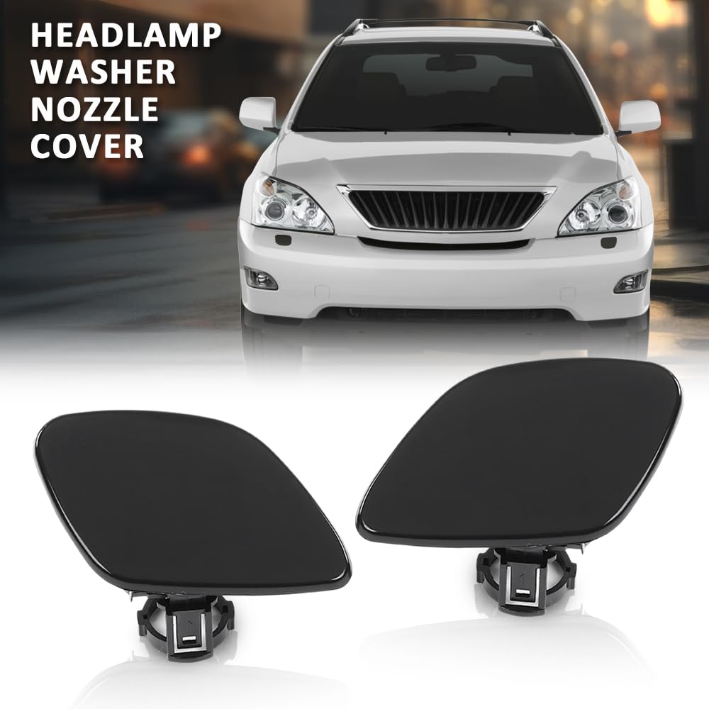 G-PLUS Headlamp Washer Nozzle Cover Headlight Cleaning Cap 2 Pcs Compatible with Lexus RX330 2004-2006,Fit Lexus RX350 2007-2009 85382-48010