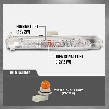 G-PLUS Front Bumper Right Side Turn Signal Compatible with Porsche Cayenne 2008 2009 2010 95563118602 White