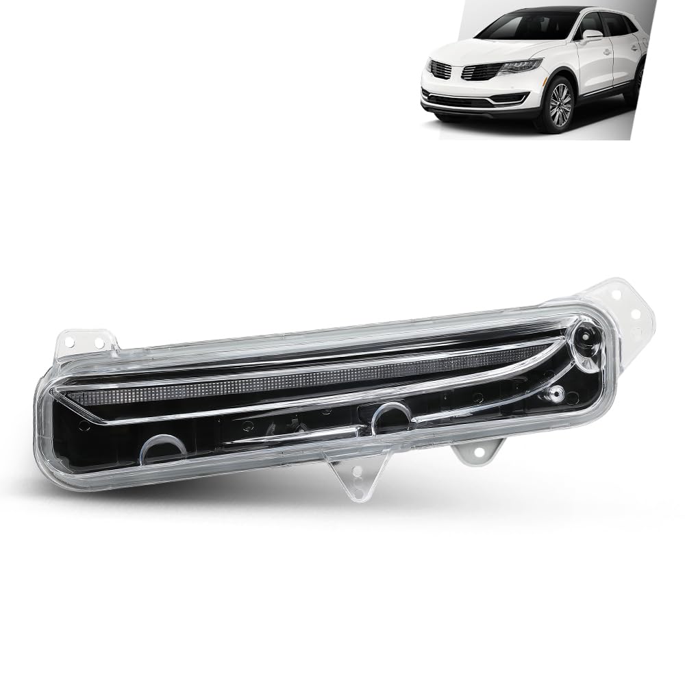 G-PLUS LED Front Left Fog Light Lamps Assembly, Compatible with Lincoln MKX 2016-2017, Driver Side, FA1Z-13200-D, FA1Z13200D