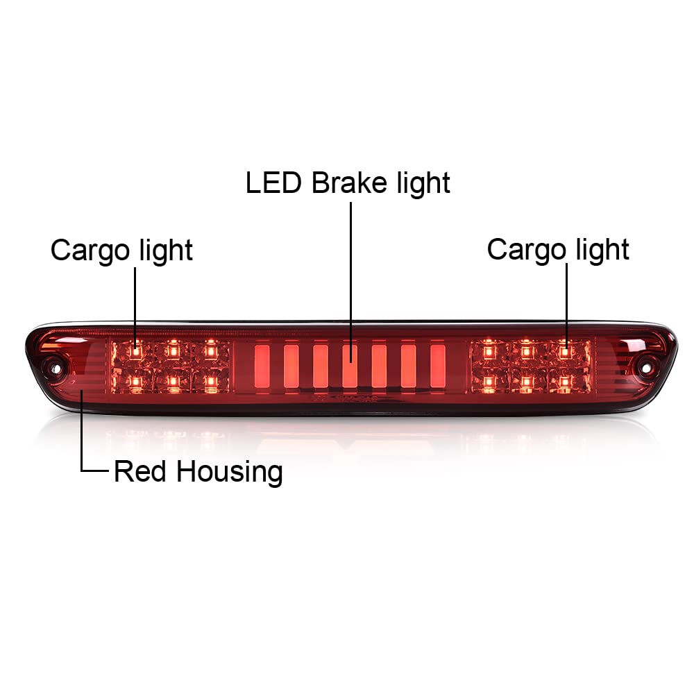 G-PLUS Car Tail Light Rear Third Stop I Brake Light Lamp Compatible with 2004-2012 Chevy Colorado/GMC Canyon 2006-2008 Isuzu I-Series 15286505 25971002 25821852