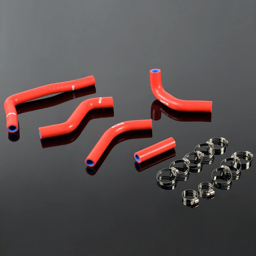 Gplus Silicone Radiator Coolant Hose Kit Clamps Compatible With Suzuki RMZ 450/RM-Z 450 2008-2014 (Red)