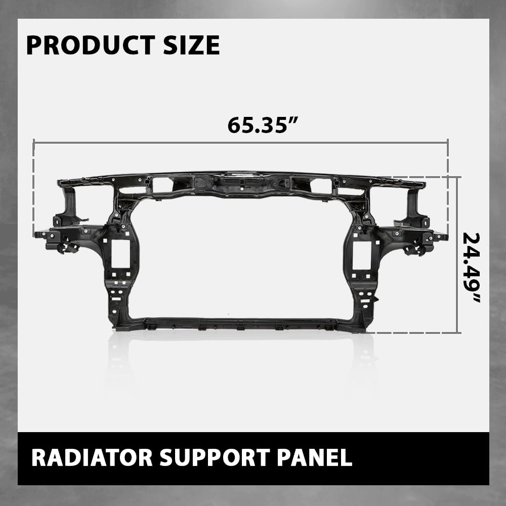 G-PLUS Radiator Support Panel Black, Compatible with Audi A8 2010-2018, 4H0805594E