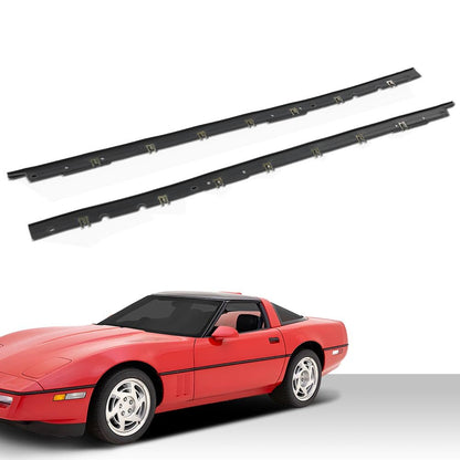 G-PLUS Window Felt Sweeps Weatherstrip Pair w/Rivets Belt Outer Compatible with Chevy Corvette C4 (Coupe and Convertible) 1984-1996
