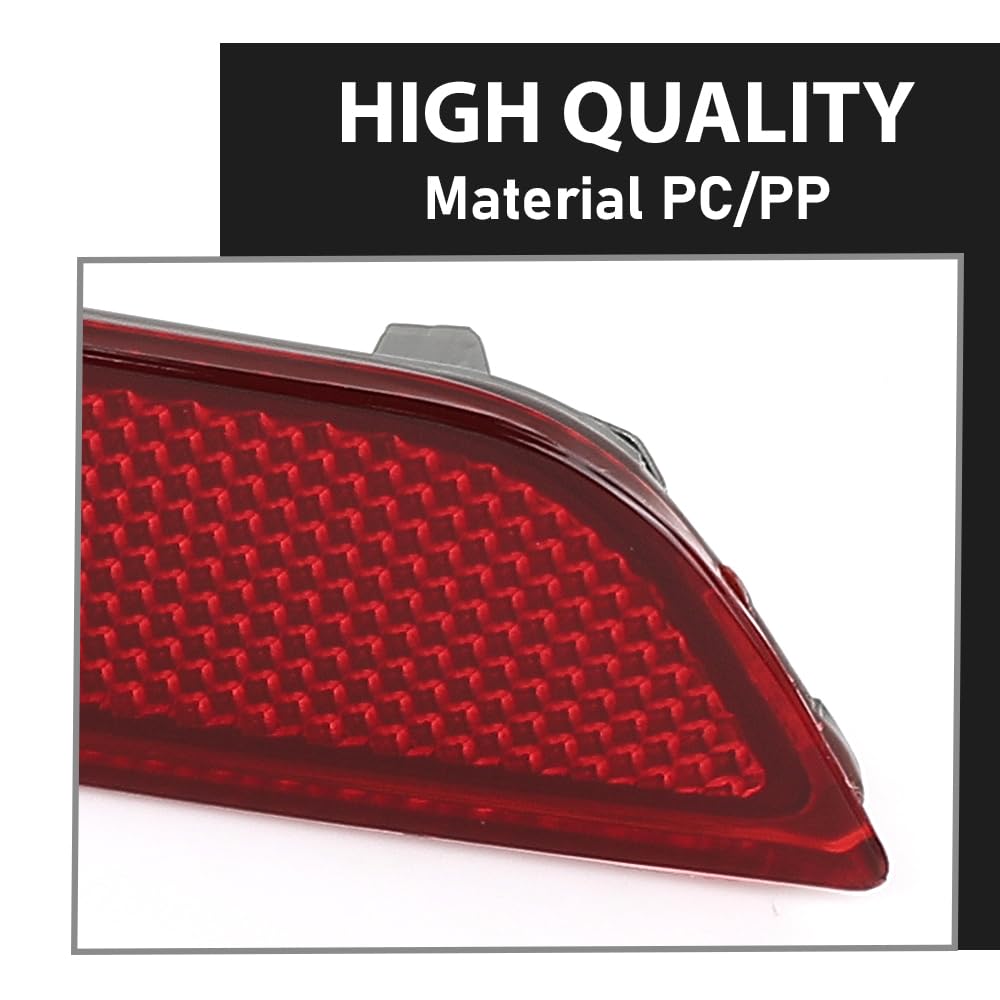 G-PLUS Rear Left Side Bumper Reflector Compatible with BMW M5 550i 550i xDrive 535i xDrive 2013-2016 63147842955 Red