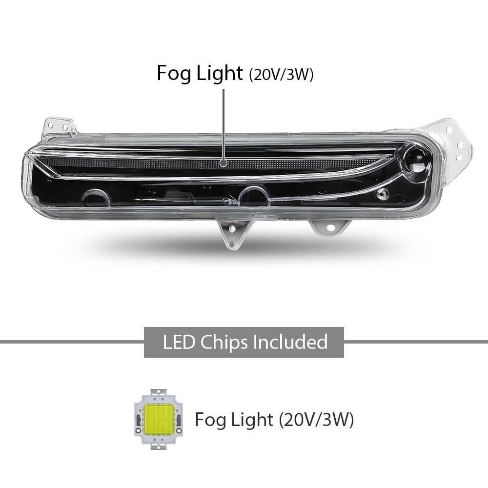 G-PLUS Fog Light Lamp Compatible with Lincoln MKX 2016-2017 FA1Z-13200-D, FA1Z13200D Black Driver Side LH