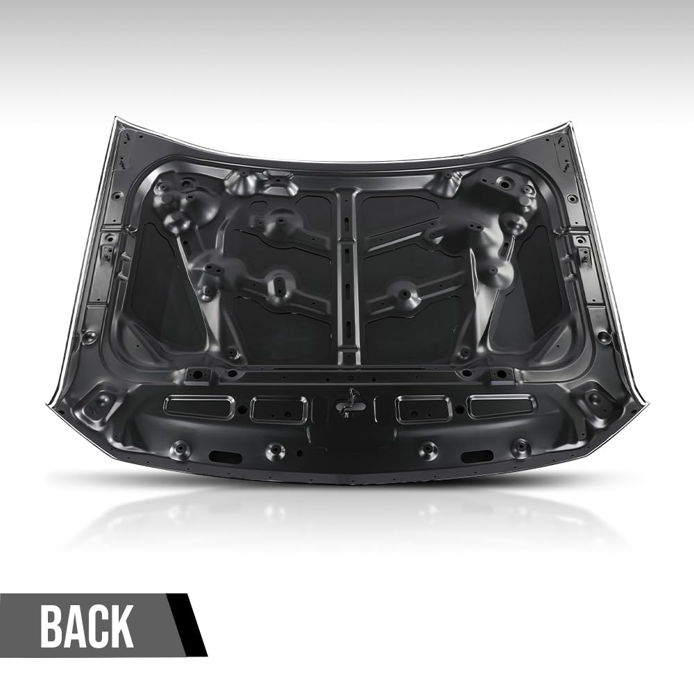G-PLUS Front Hood Panel 1 Pc Iron Compatible with Chevy Silverado 2500HD 3500HD 2020 2021 2022 2023 2024 2025 GM1230488, 84830121 Black