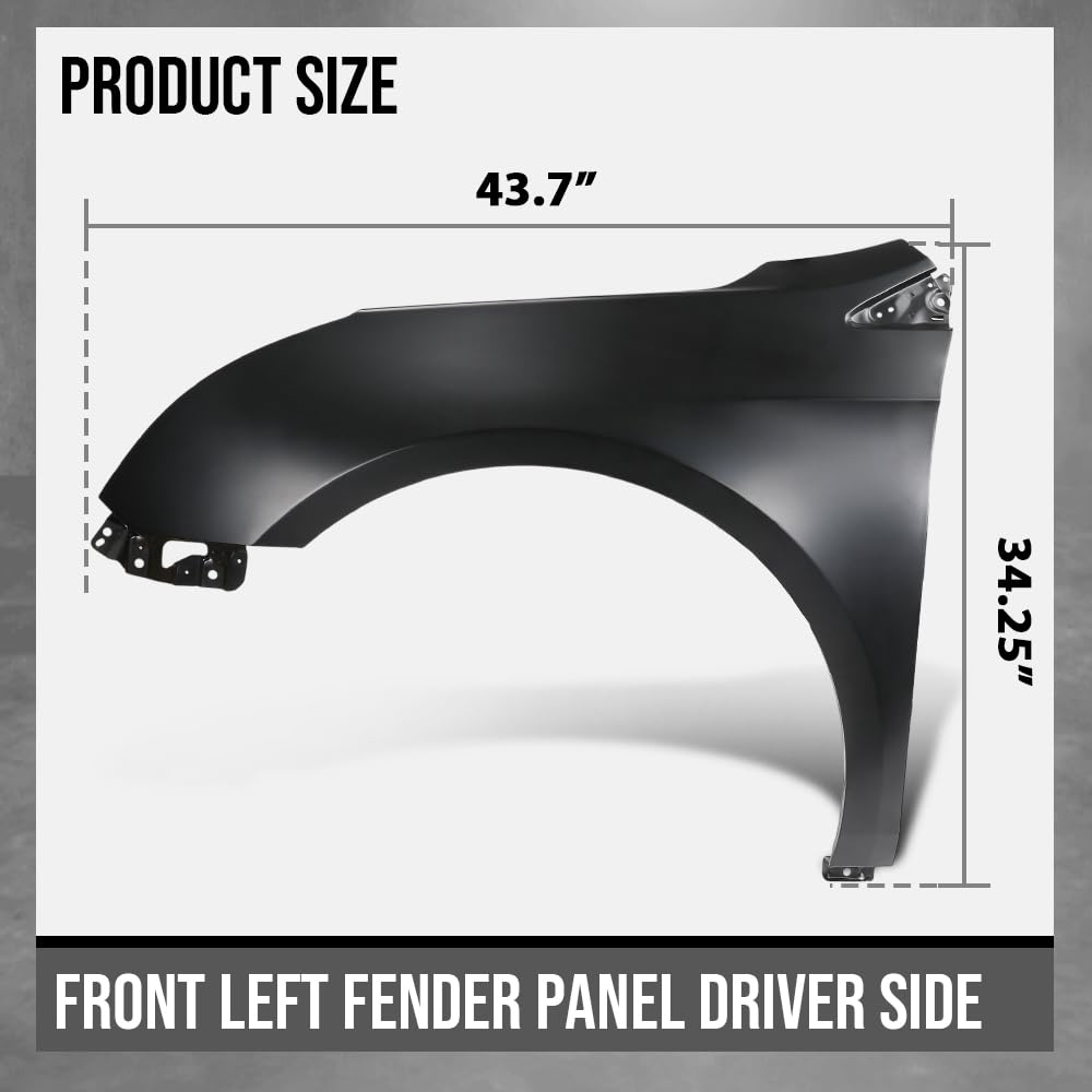 G-PLUS Front Fender Left Driver Side Compatible with Cadillac XTS 2013-2017, Fit XTS Vsport Platinum 2014-2017 Fit XTS Vsport Premium 2014-2016 23149537, GM1240379 Black