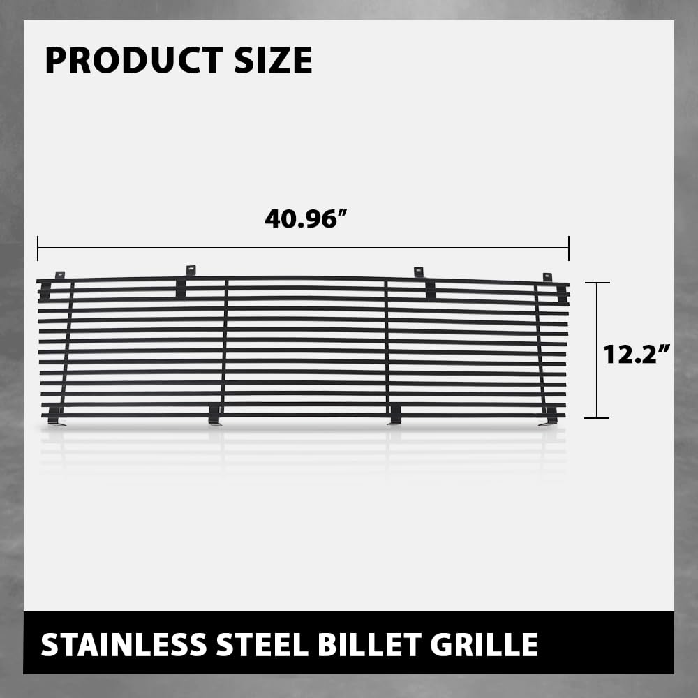 G-PLUS Billet Grille Compatible with Chevy Astro Van 1985-1994/Fit GMC Safari Van 1985-1994 C85103J Stainless Steel Black