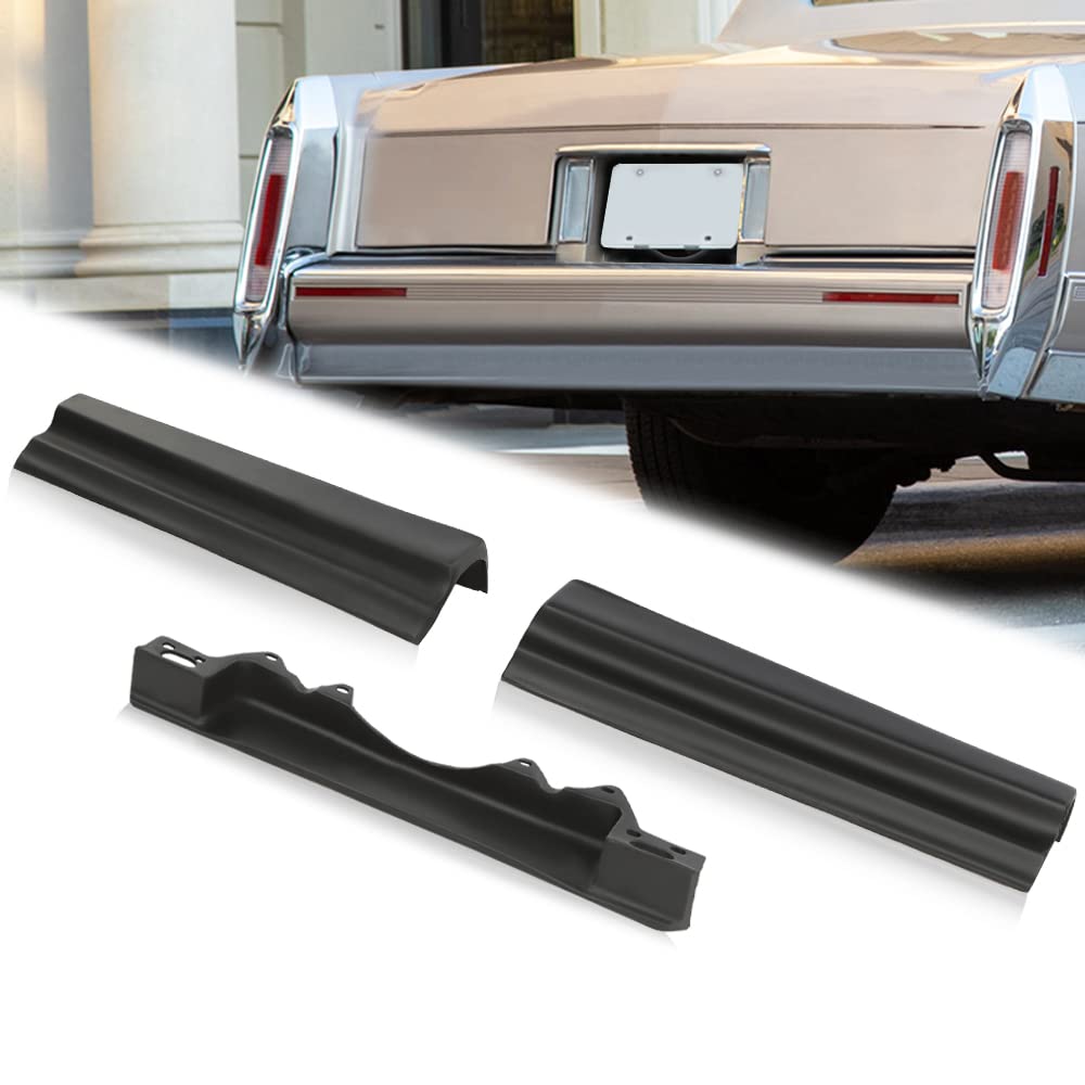 G-PLUS Rear Trunk License Filler Set Compatible with Cadillac Deville 1980-1992 /Fit for Cadillac Fleetwood 1980-1992 /Fit Cadillac Brougham 1980-1992 Black Bumper Filler 3pcs