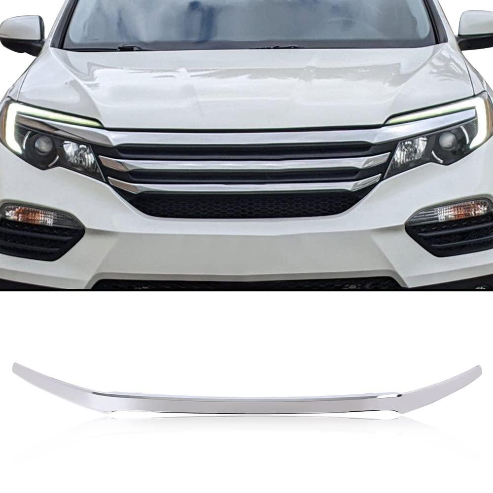 G-PLUS Upper Grille Trim Chrome Compatible with Honda Pilot 2016 2017 2018 71150TG7A00, HO1217108