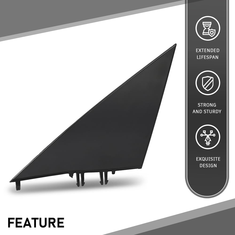 G-PLUS Front A-Pillar Triangular Cover Plate Left Compatible with Tesla Model 3 2017-2023 1130655 00 E, 1130655-00-E Gloss Black