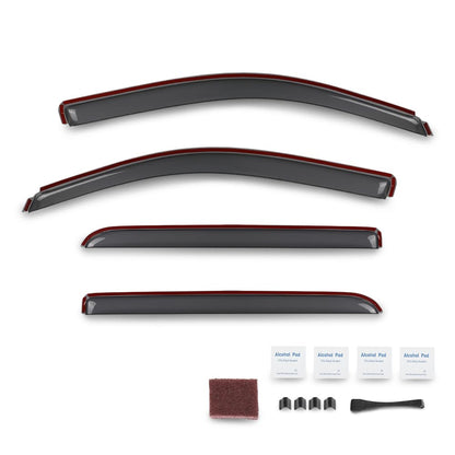 G-PLUS in-Channel Auto Vent Window Visor Compatible with Chevy Silverado/GMC Sierra 1500 2014-2018 Fit Chevy Silverado/GMC Sierra 2500 HD 3500 HD 2015-2019 Only Fit Crew Cab 194536 4PCS Smoky