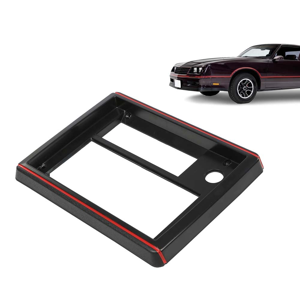 G-PLUS Radio Face Plate w/Red Trim Compatible with El Camino Monte Carlo SS 1981-1988 Radio Panel(Black)
