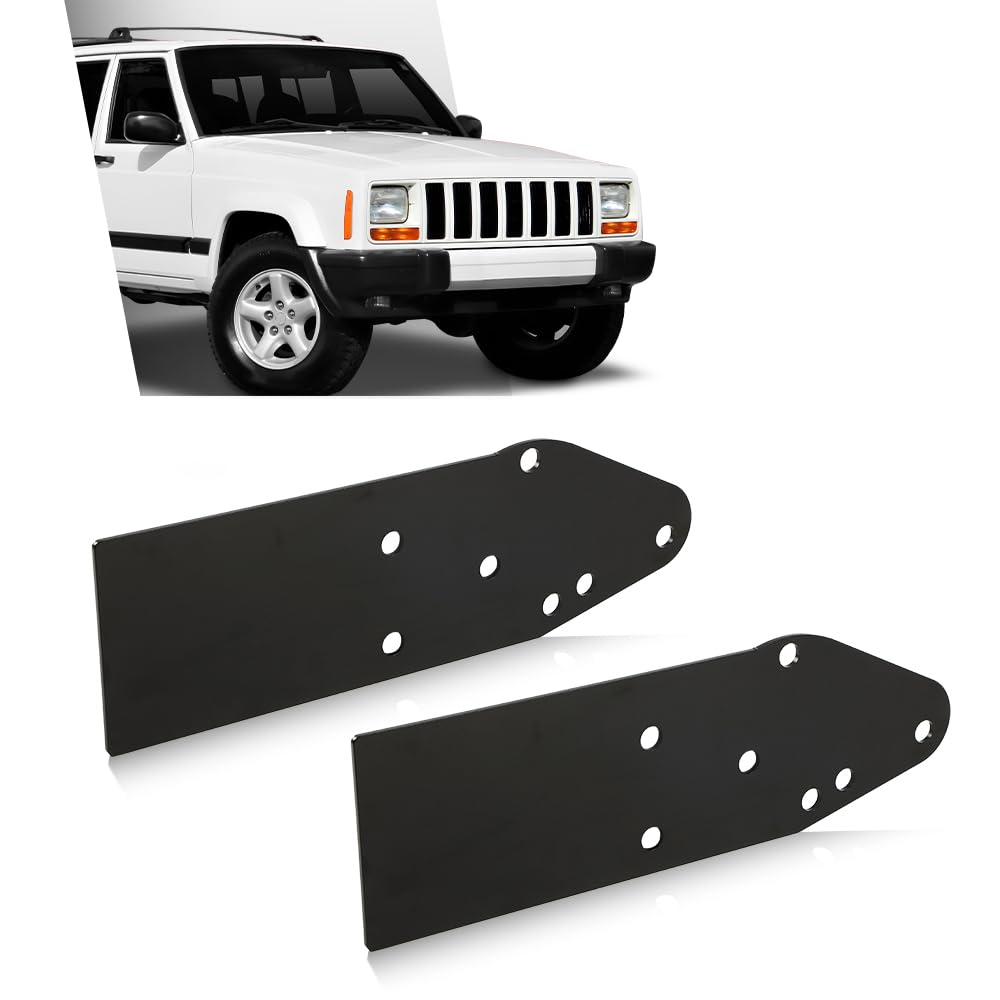 G-PLUS Front Bumper Steel Reinforce Mount Brackets Compatible with Jeep Cherokee XJ MJ 1984-2001