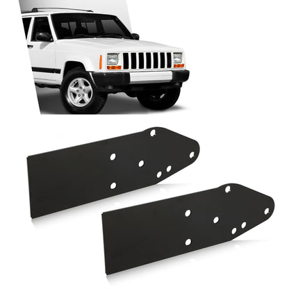 G-PLUS Front Bumper Steel Reinforce Mount Brackets Compatible with Jeep Cherokee XJ MJ 1984-2001