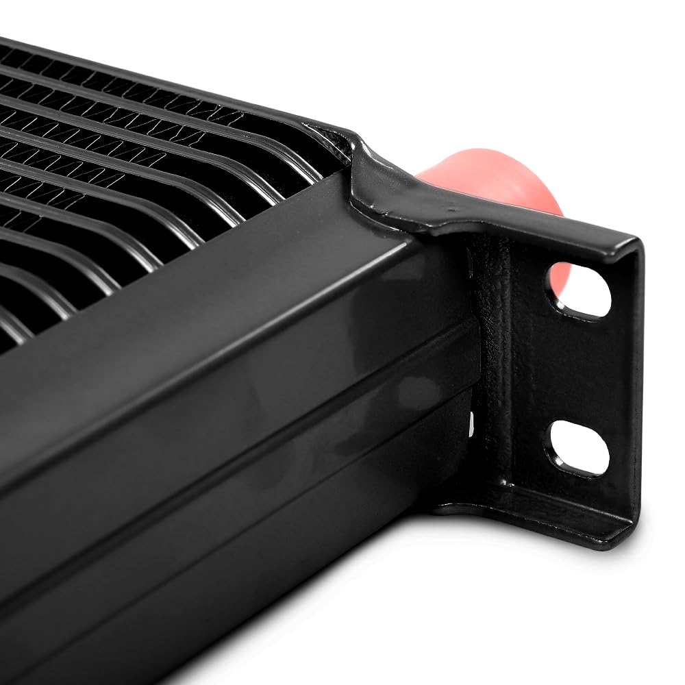 G-PLUS Universal For Japanese Cars Aluminum Racing Engine Transmission Oil Cooler Black 25 Row AN-10 AN10 T-6061 Aluminum