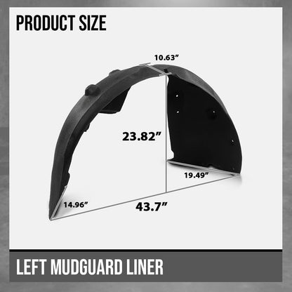 G-PLUS Rear Left Driver Side Fender Liner Compatible with Tesla Model X 2016-2020 1034247-00-I, 103424700I Black