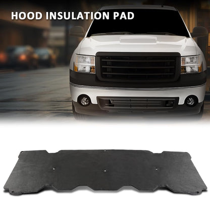G-PLUS Black Hood Insulation Pad 1/2" with Clips Compatible with GMC Pick-Up Trucks 2007 2008 2009 2010 2011 2012 2013, Not Fit Chevy Trucks