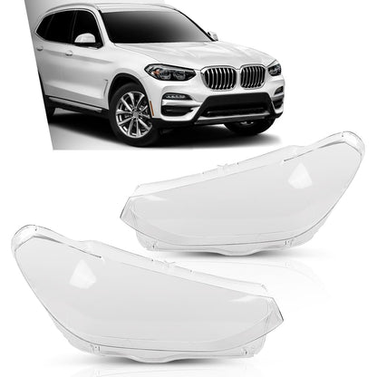 G-PLUS Headlight Lens Headlamp Cover Compatible with BMW X3 X4 G01 G02 G08 2018-2021 2PCS