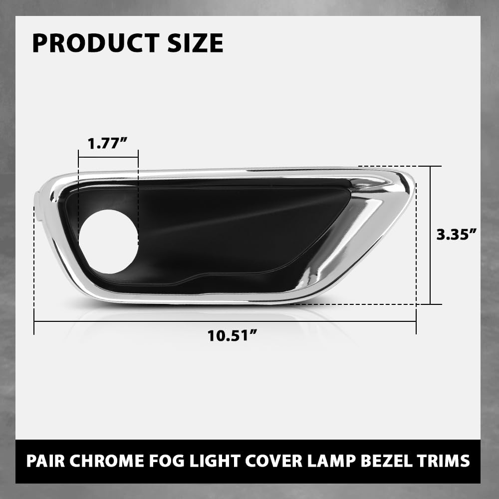 G-PLUS Fog Light Cover Lamp Bezel Trims Compatible with Jeep Grand Cherokee 2016-2020 Pair Chrome 68261710AA, 68261711AA