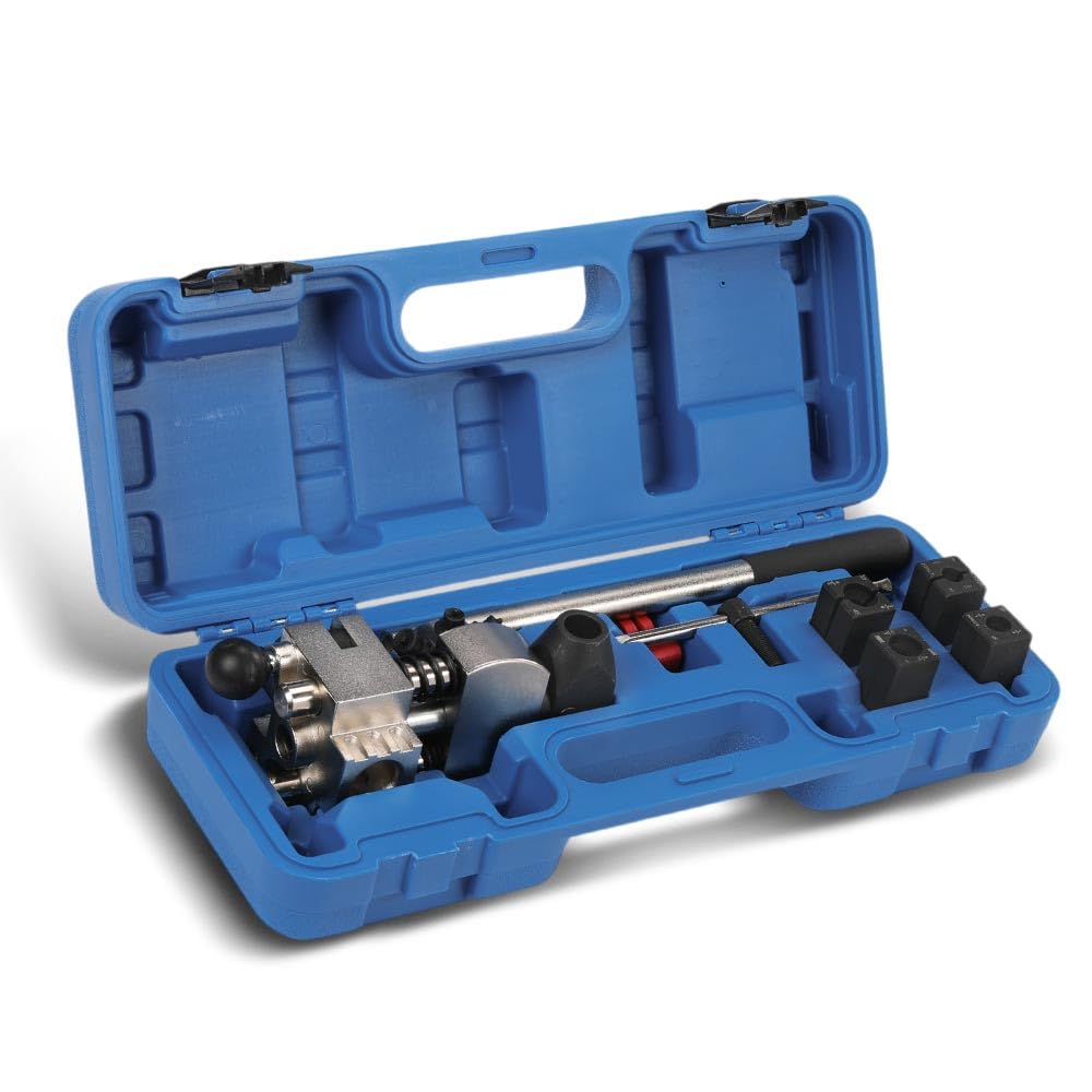 G-PLUS Brake Pipe Flaring Tool Kit Tube Brake Line Flaring Tool Kit Fit Making Brake Pipes Hydraulic Lines 1/4 Inch 5/16 Inch 3/8 Inch 1/2 Inch Black