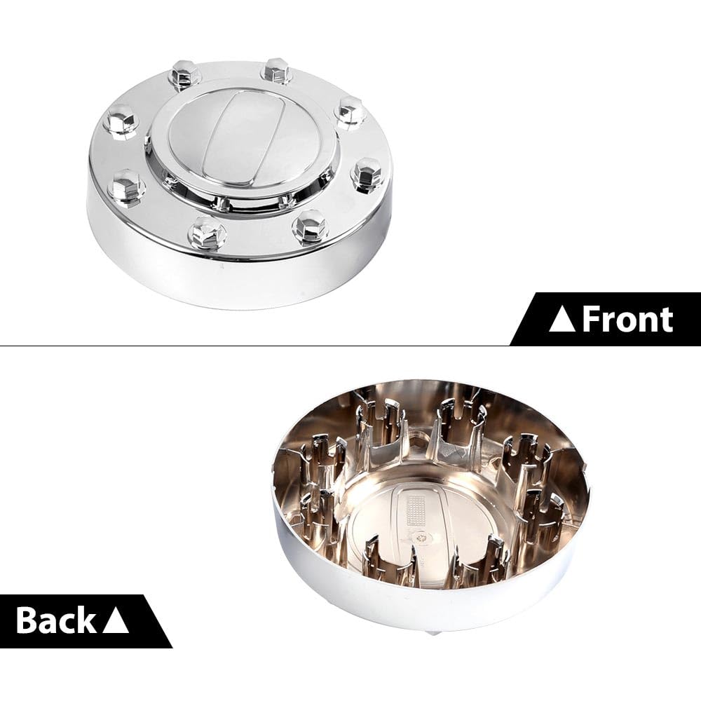 G-PLUS Chrome Front Wheel Center Caps Compatible with Dodge Ram 3500 1-Ton Dually Truck 2011-2016 1 Pair Hubcap Wheel Cover