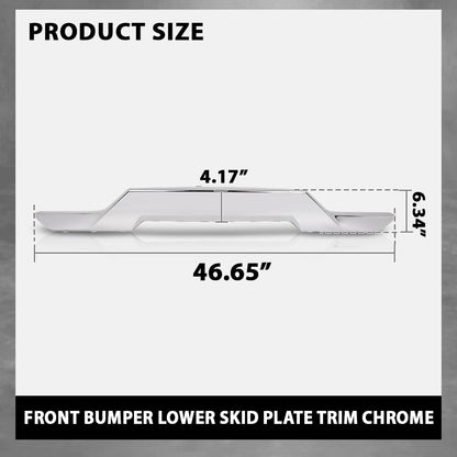 G-PLUS Front Bumper Lower Skid Plate Trim Chrome Compatible with Chevy Silverado 1500 2016 2017 2018,Fit Chevy Silverado 1500 LD 2019 GM1044128, 23243083 Silver