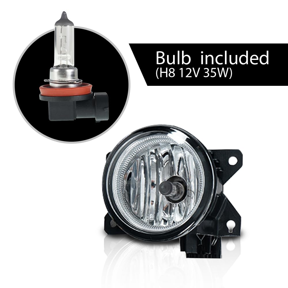 G-PLUS Front Bumper Fog Lights W/Switch Left & Right Side Compatible with Honda Civic 2-Door Coupe/ 4-Door Sedan 2019-2020 33950T5RA01, 33950TBAA01, 71185TBAK50, 71180TBAK50 Clear Lens